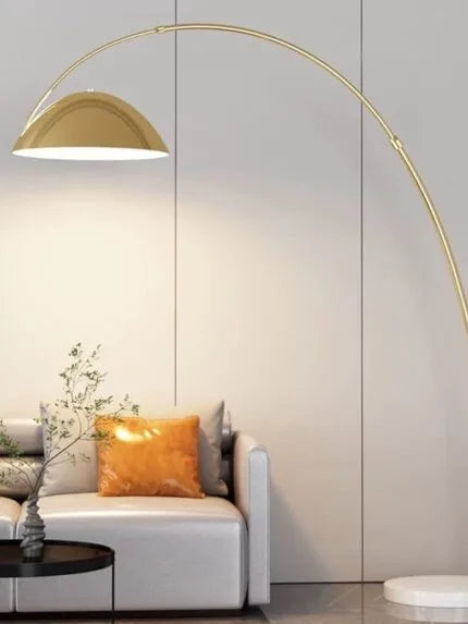 Lyra Curved LED Floor Wand in Polished Brass